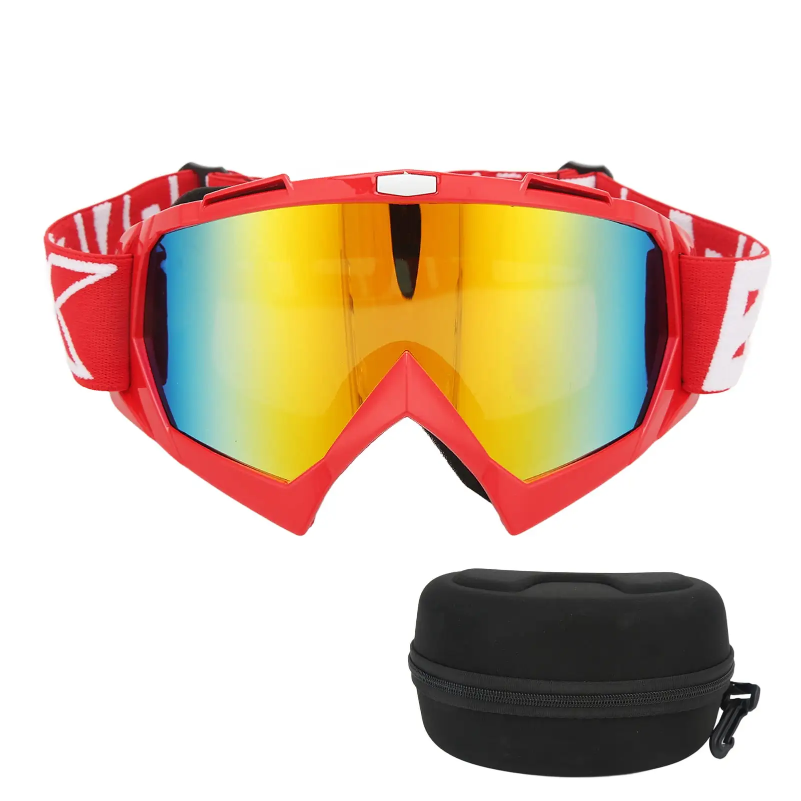 2024 .Motorcycle Goggles PC Sponge Adjustable Protective Sunglasses Motorbike Accessories Off Road Riding Hiking Red Frame...