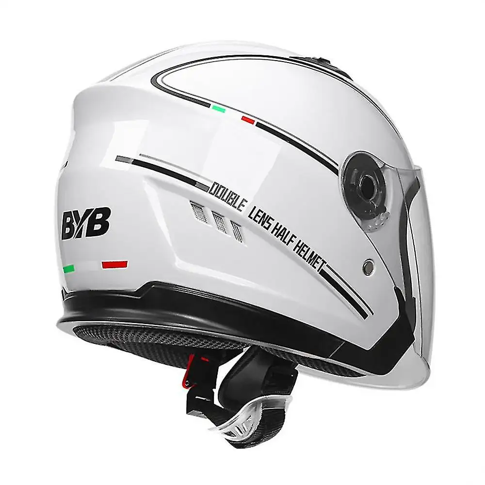 Dual Lens Motorcycle Helmet Men Motorcycle Half Helmets Casco Vespa Village Riding Capacete De Moto Motocross Matte black ...