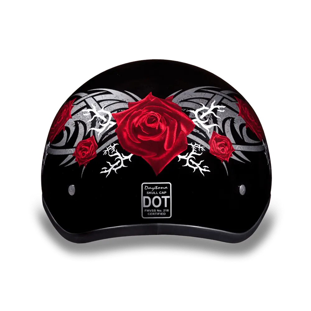 Daytona Helmets Slim Line Skull Cap D.O.T. Approved Half Shell Motorcycle Helmet Xs