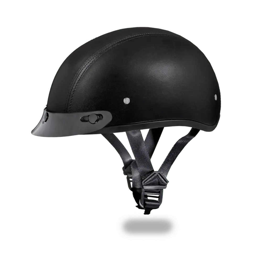 Daytona Helmets Slim Line Skull Cap D.O.T. Approved Half Shell Motorcycle Helmet Visor Xs