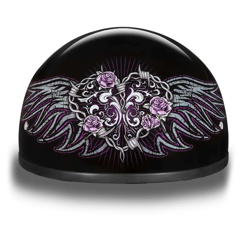 D.O.T. DAYTONA SKULL CAP- W/ BARBED WIRE HEART - MGW-22761 Xs Daytona Helmets