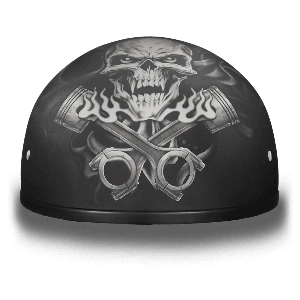 D.O.T. DAYTONA SKULL CAP- W/ PISTONS SKULL - MGW-24266 Xs Daytona Helmets
