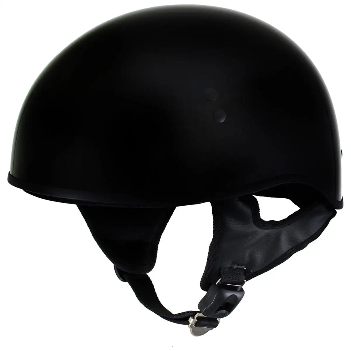 Hot Leathers HLT68 Gloss Black ' O.G.' Advanced DOT Skull Cap Motorcycle Half Helmet Men and Women Biker X-Large M