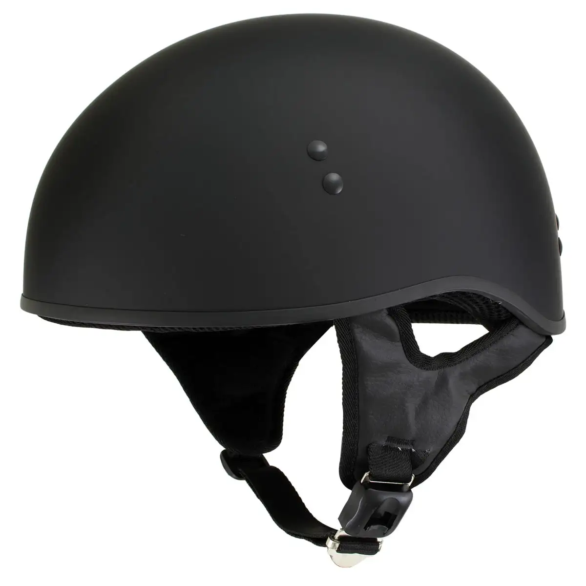 Hot Leathers HLT68-SP Flat Black ' O.G.' No Logo Motorcycle DOT Skull Cap Half Helmet Men and Women Biker X-Large M