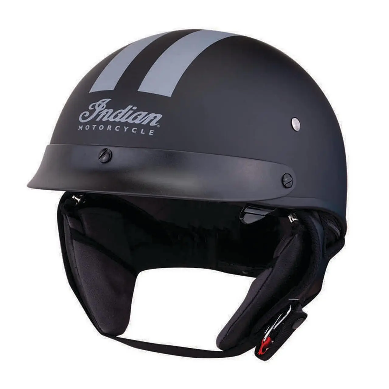Indian Motorcycle Half Helmet Gray Stripe Durable Lightweight Black FMVSS 218 - 286963409 Xs