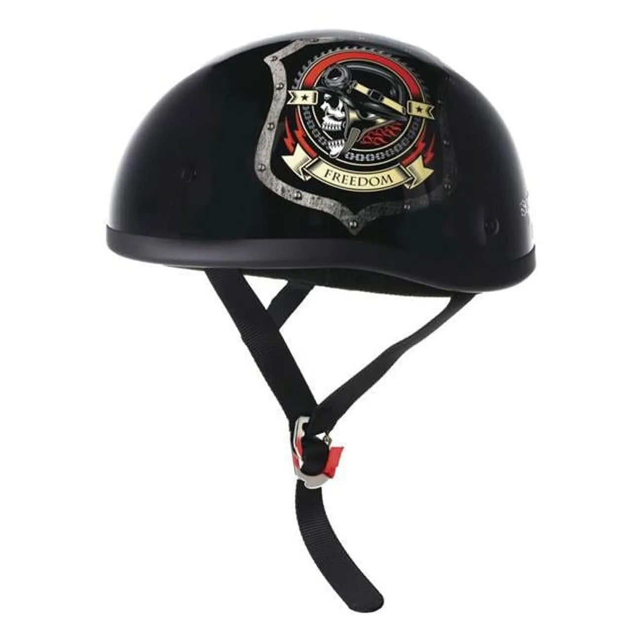 Skid Lid Freedom Motorcycle Half Helmet Black XXL - MGW-30934 L