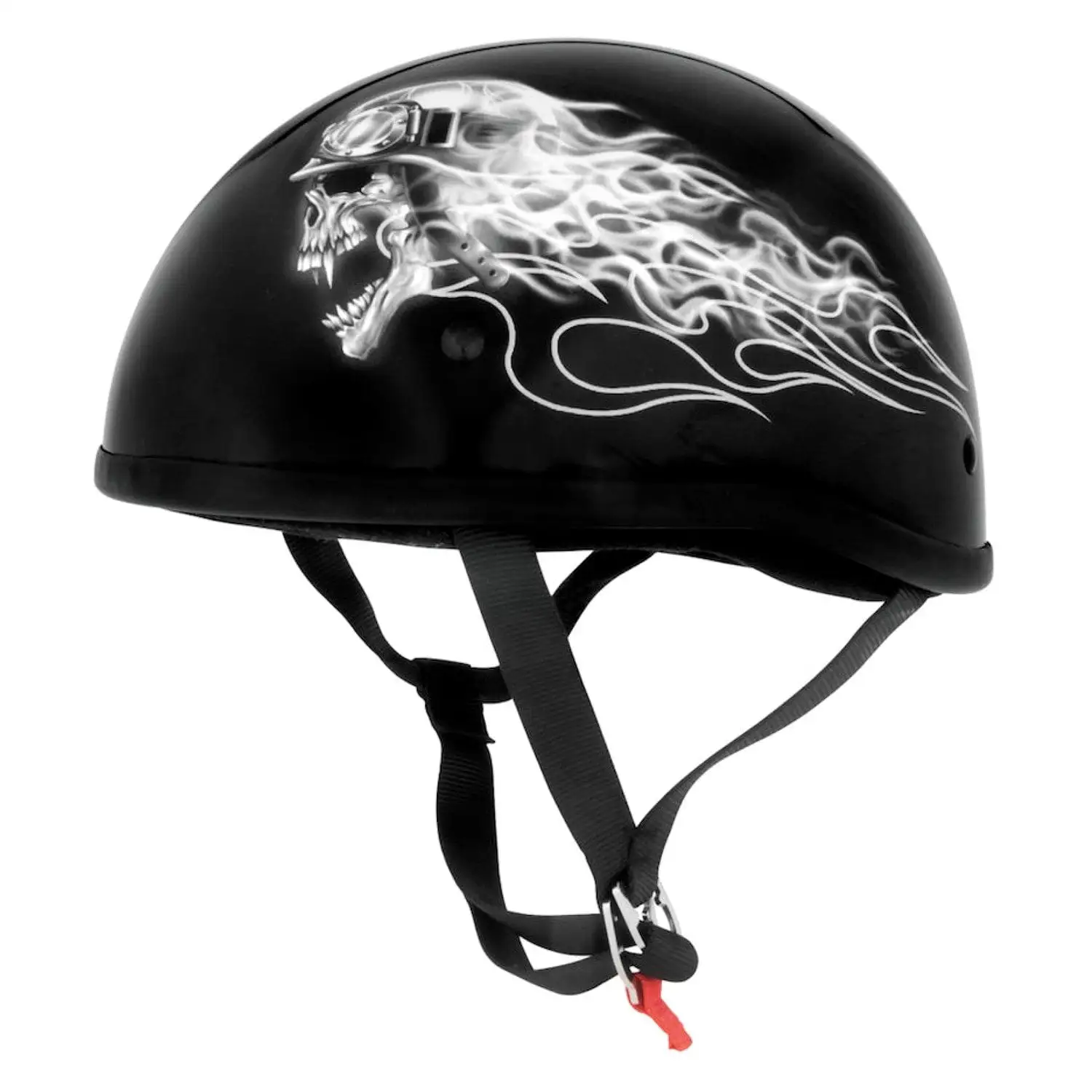 Skid Lid Original Biker Skull Half Helmet. Black - Large - MGW-9258