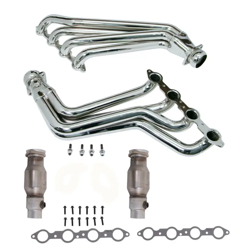 BBK 10-15 Camaro LS3 L99 Long Tube Exhaust Headers Converters Chrome