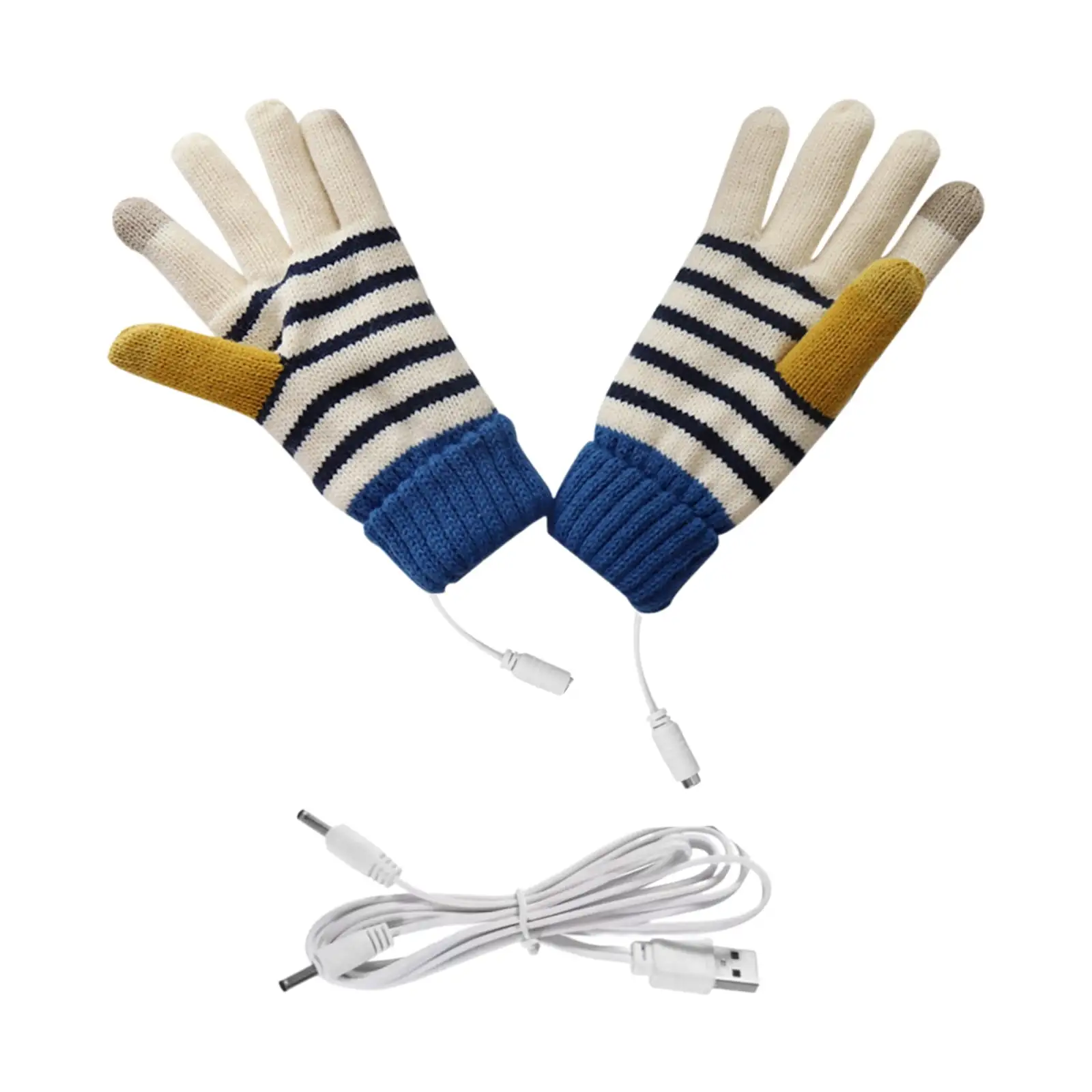 Heated Gloves Warm Gloves USB Electric Heating Motorcycle Bicycle Riding Stepless Tempering Gloves Okwish
