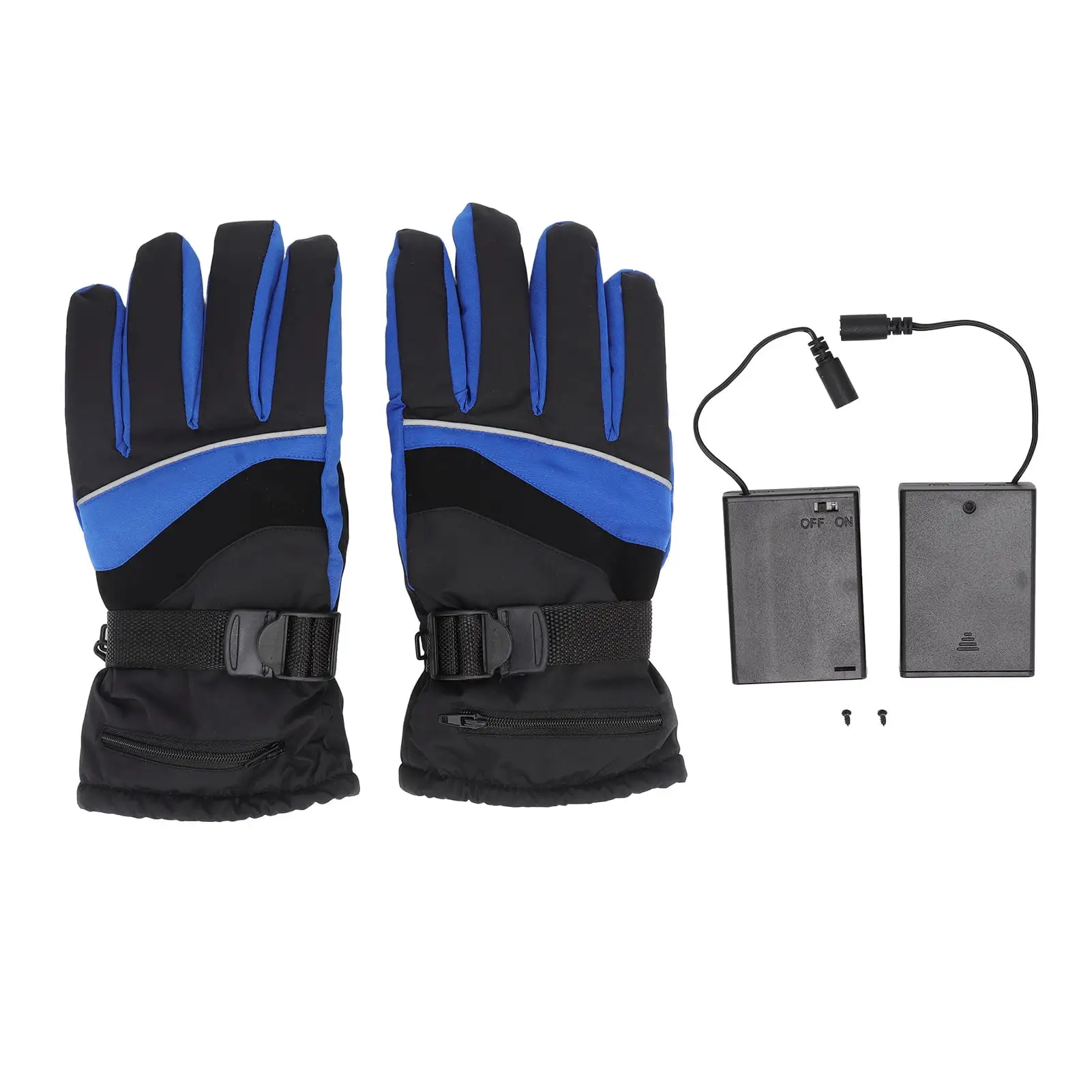 1 Pair Heated Gloves 2.5W Warm Cotton Liner Anti Skid Adjustable Waterproof Electric Battery Thermal Heated Gloves yirunta...