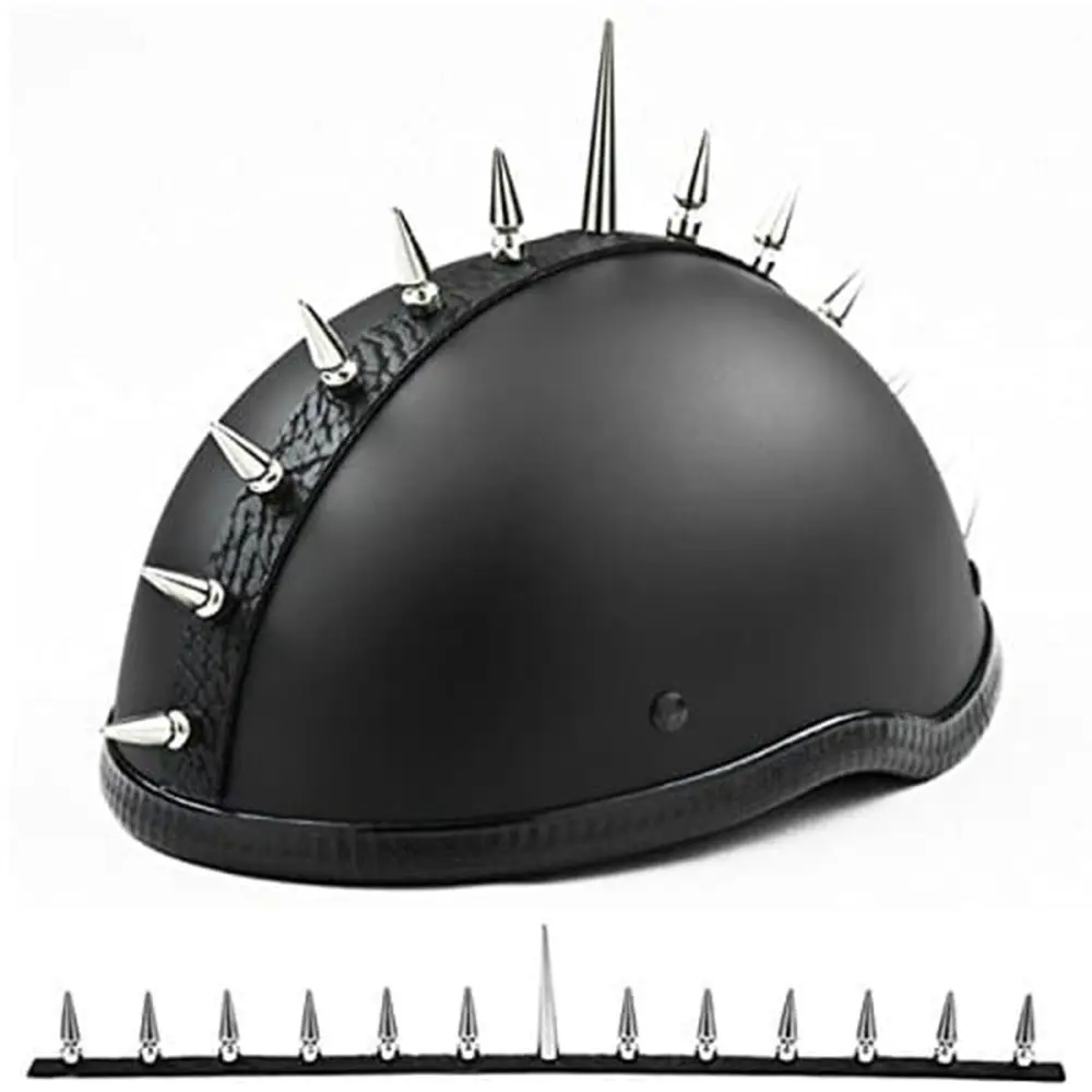 Helmets Inc. Tall Middle Metal Spike Strip Mohawk Helmet Accessories - New Flash Sale Silver