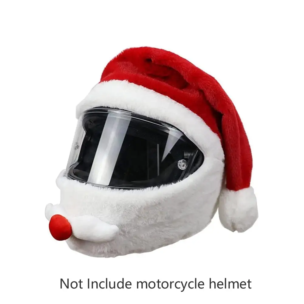 Motorcycle Helmet Hat Cap Cover Christmas Santa Claus Look Costume Hat Universal YASSDWBN