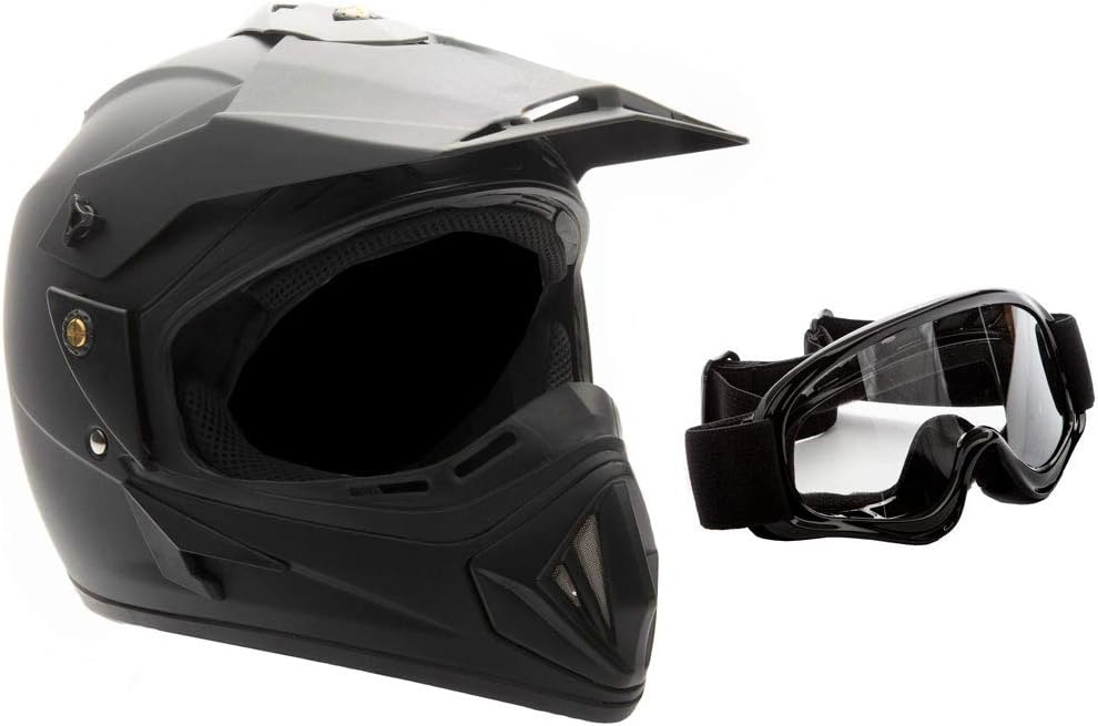 Adult Motorcycle Off Road Helmet DOT - MX ATV Dirt Bike Motocross UTV - Goggles en
