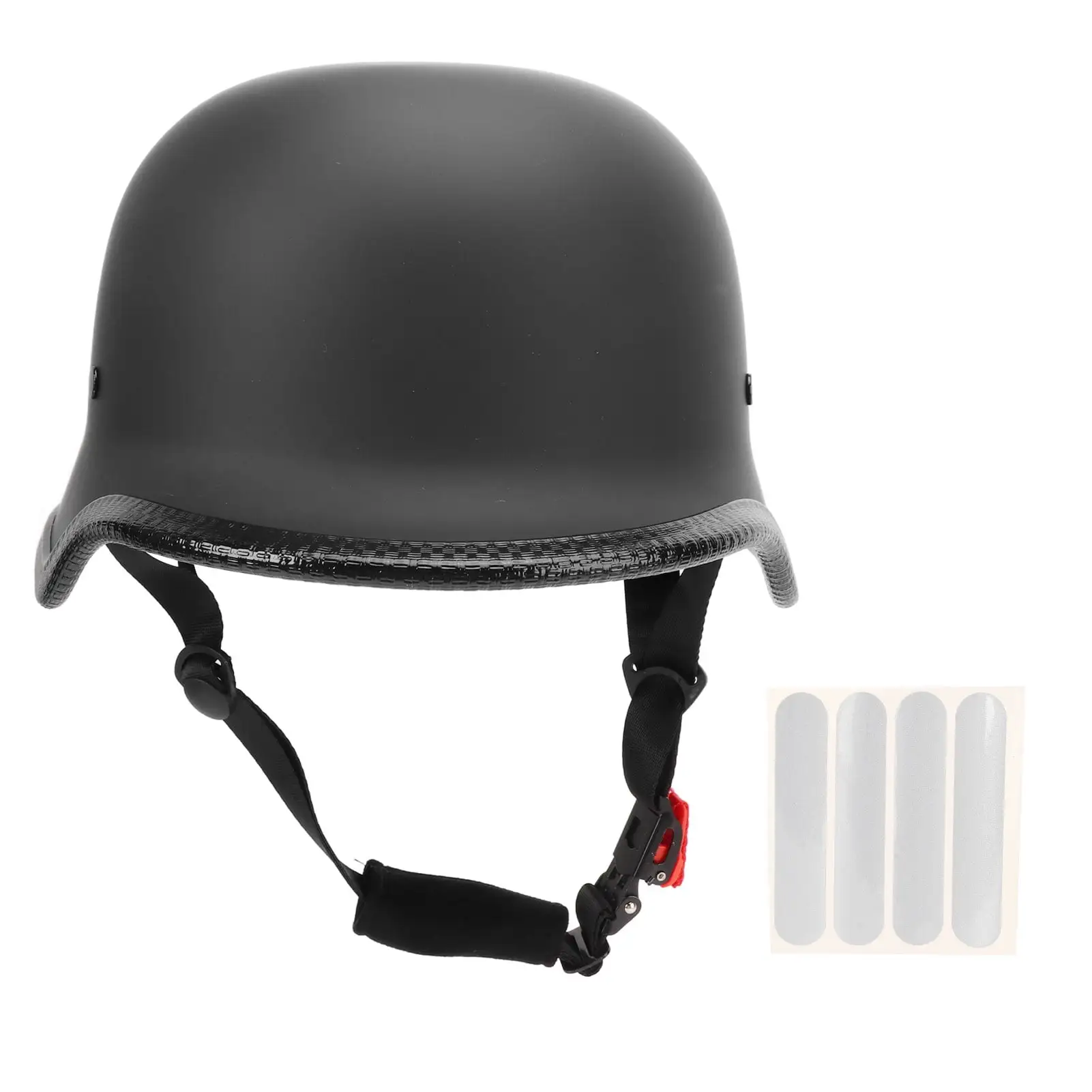 Outdoor Riding Half Helmet Motorcycle Unisex Helmet Sports Skull Helmet Reflective Strips Men Women Kids Matte Black XXL l...