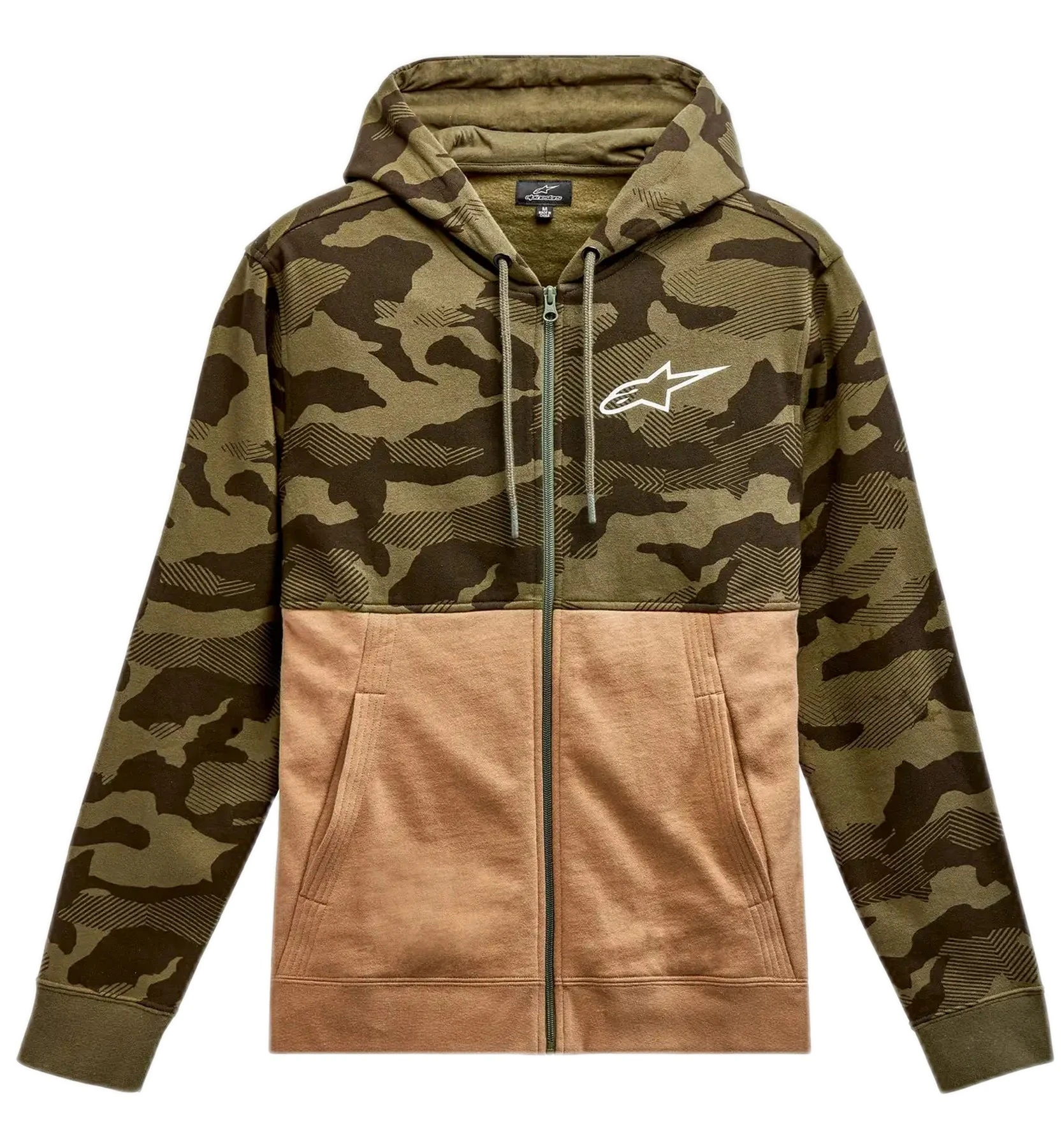 Alpinestars Camo Block Mens Zip Up Hoody Military/Sand XL - MGW-11396 L