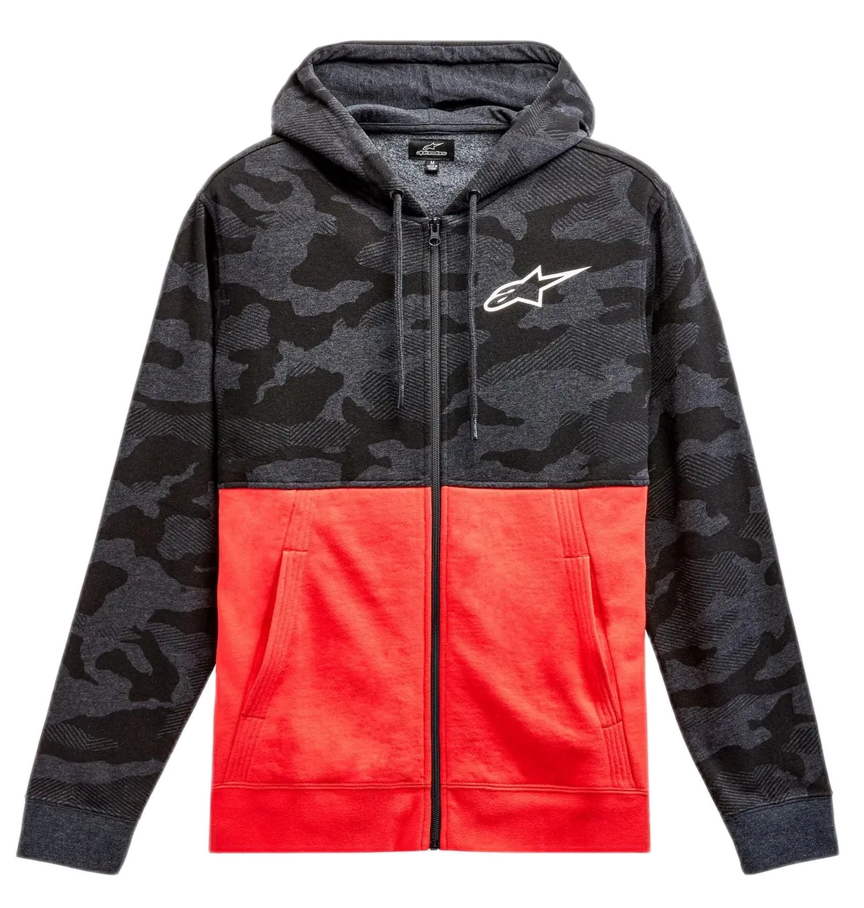 Alpinestars Mens Camo Block Motocross Hoodies-Charcoal Heather/Red-2X-Large L