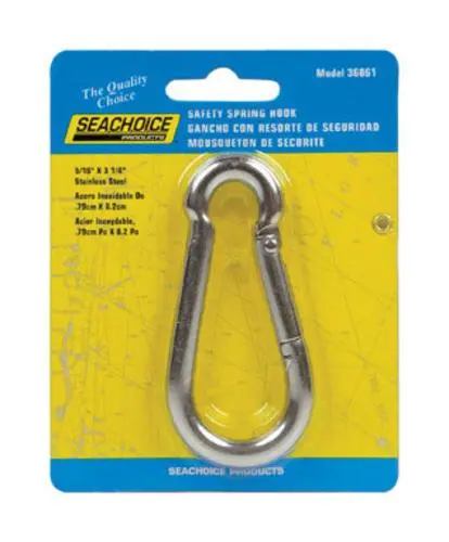 Seachoice 36861 Safety Spring Hook 5/16x3-1/4 Marine Boat Hardware
