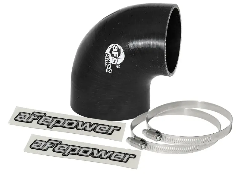 aFe Magnum FORCE CAI Universal Silicone Coupling Kit 3.5in to 3in ID 90 Degree Elbow Reducer Black