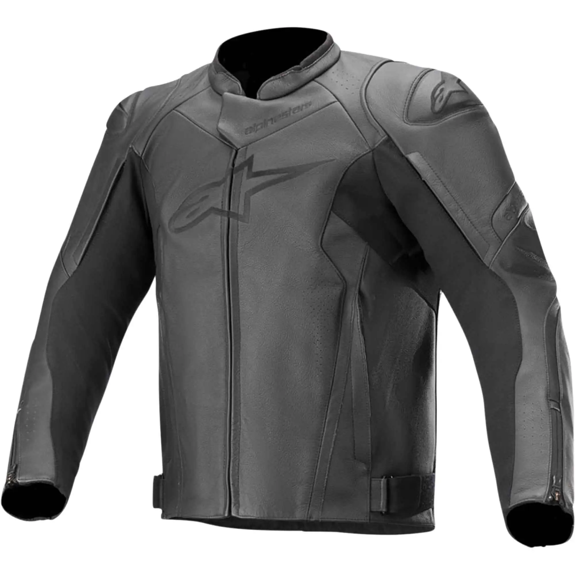 Alpinestars Faster V2 Mens Motorcycle Leather Jacket Black/Black 48 EUR 48