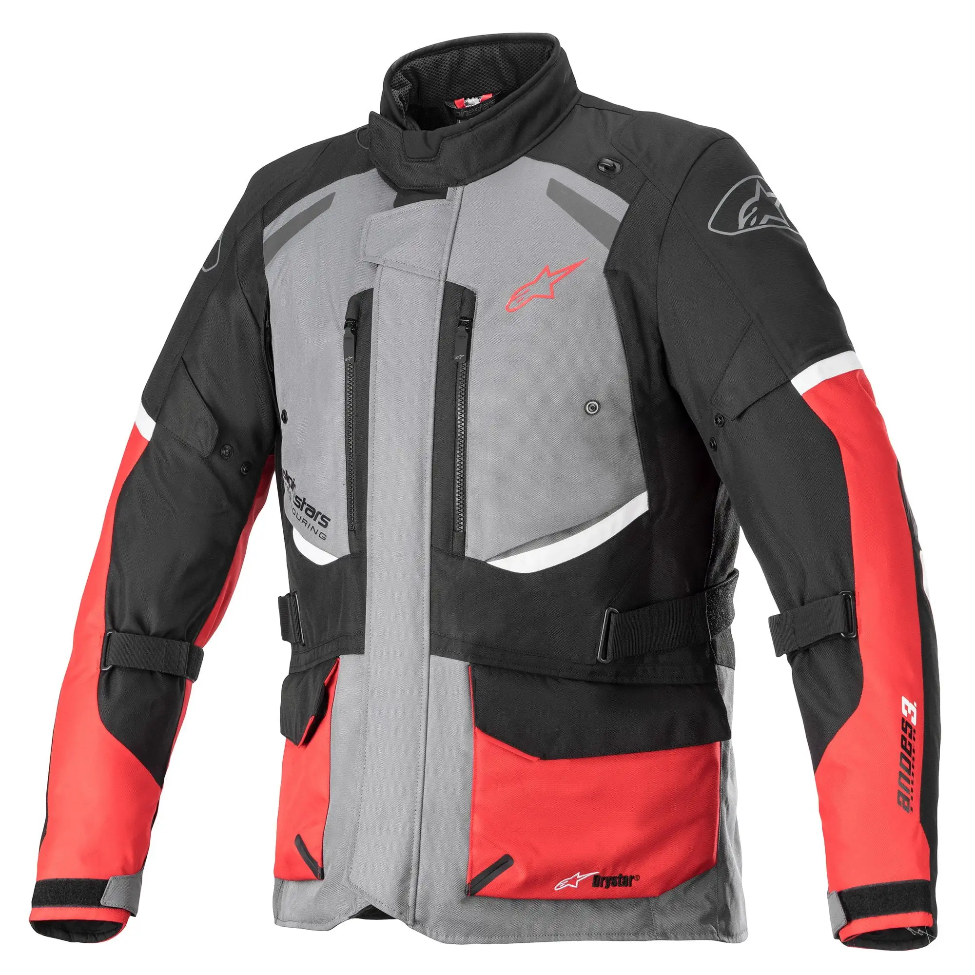 Alpinestars Andes V3 Mens Drystar Motorcycle Jacket Dark Gray//Black/Red MD L