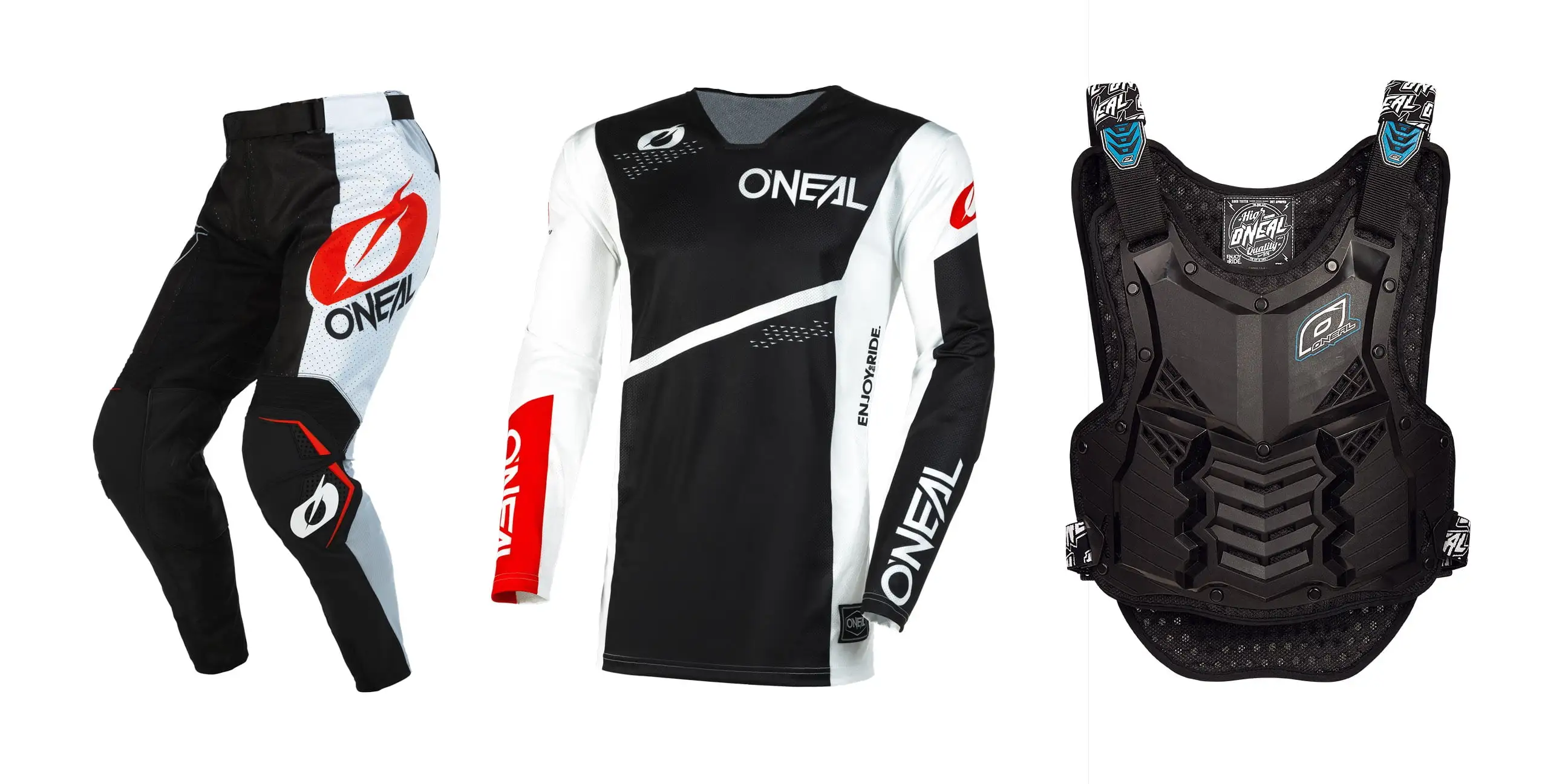 Oneal 2023 Hardwear Air Slam Offroad Jersey Pant Chest Protector Combo Black/White (XX-Large / 36) Small O'neal