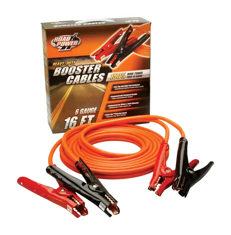 Coleman Cable 6 Ga 16 ft Booster Cable Top and Side Post Jump Starting