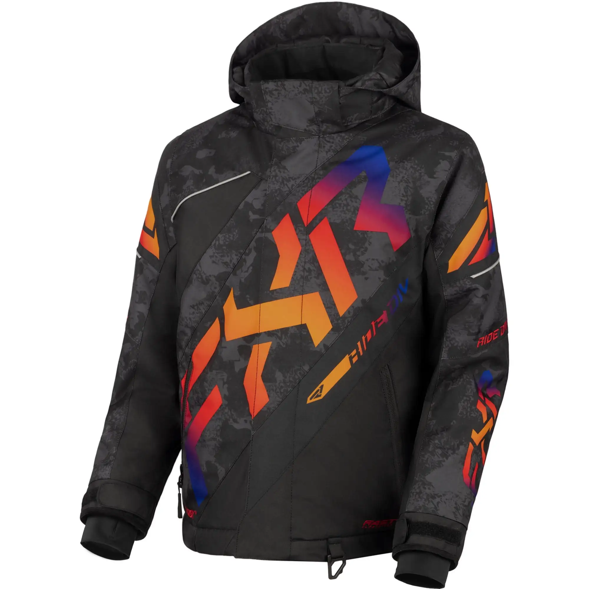 FXR Child CX Snowmobile Jacket F..S.T. 3.0 HydrX Thermal Black Camo Anodized - 2 240410-1223-02