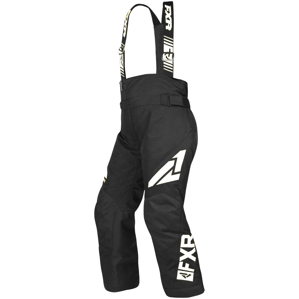 FXR Child Clutch Snowmobile Pants HydrX F..S.T. Thermal Black White Snow Bibs - 8 190500-1001-08