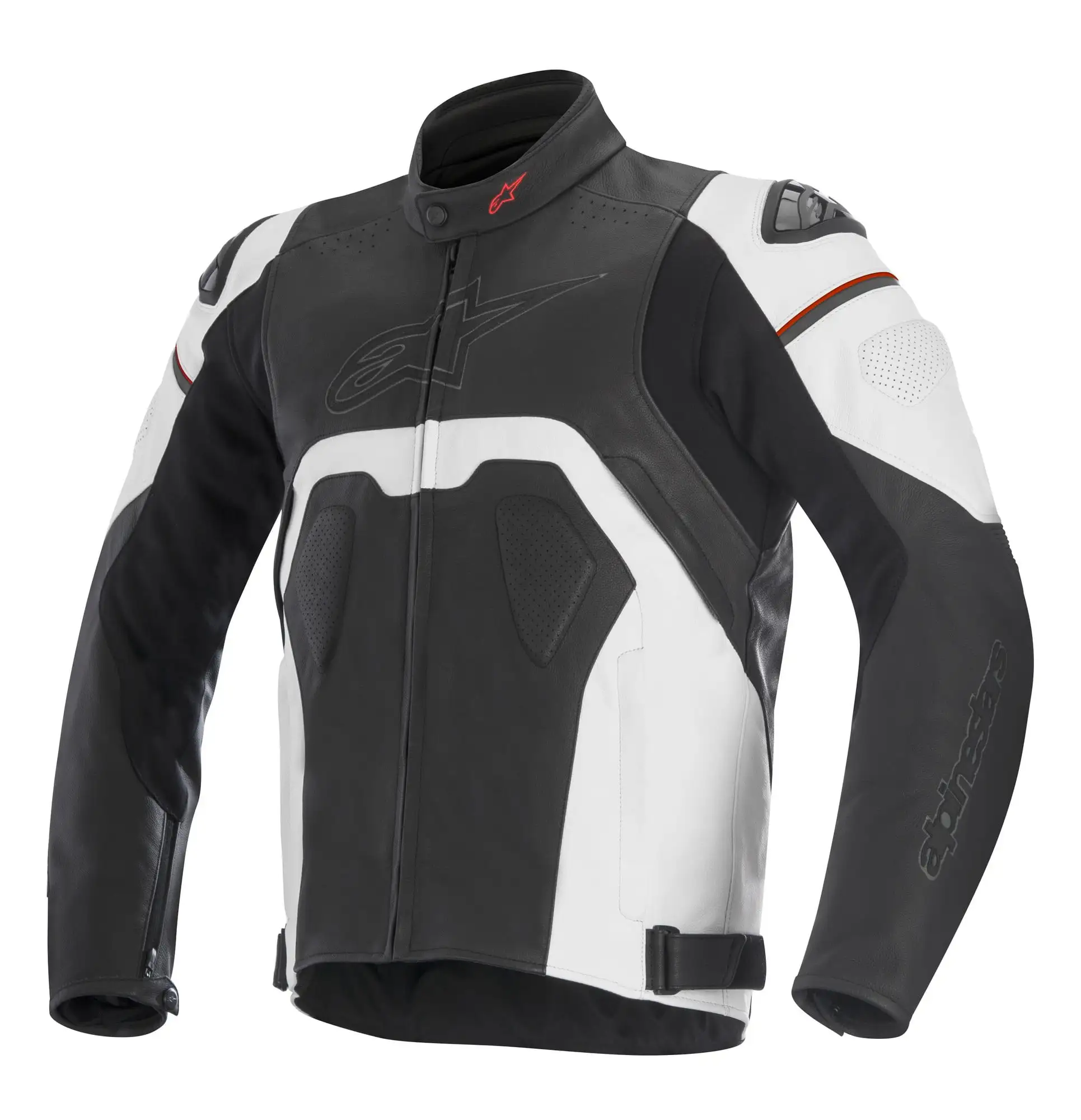 Alpinestars Core Mens Leather Jacket Black/White 52 EUR - MGW-12513