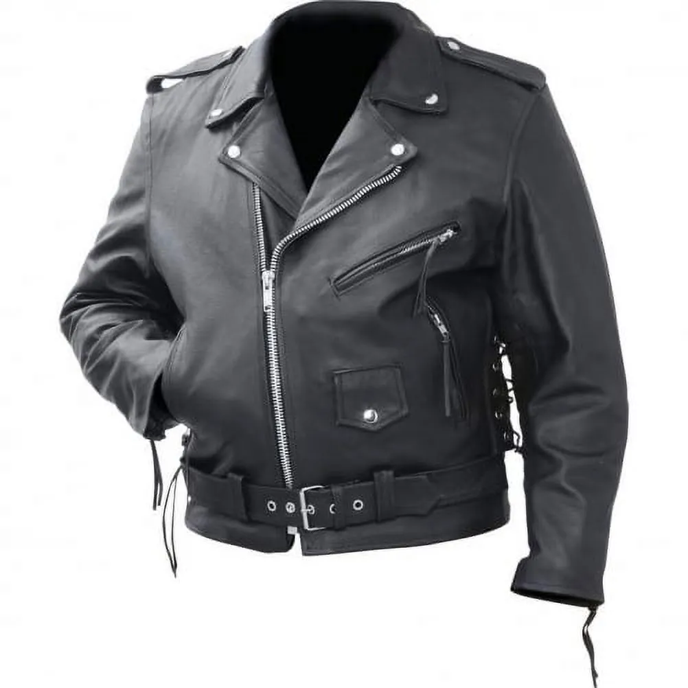 Rocky Mountain Hides Solid Genuine Cowhide Leather Classic Motorcycle Jacket N/A