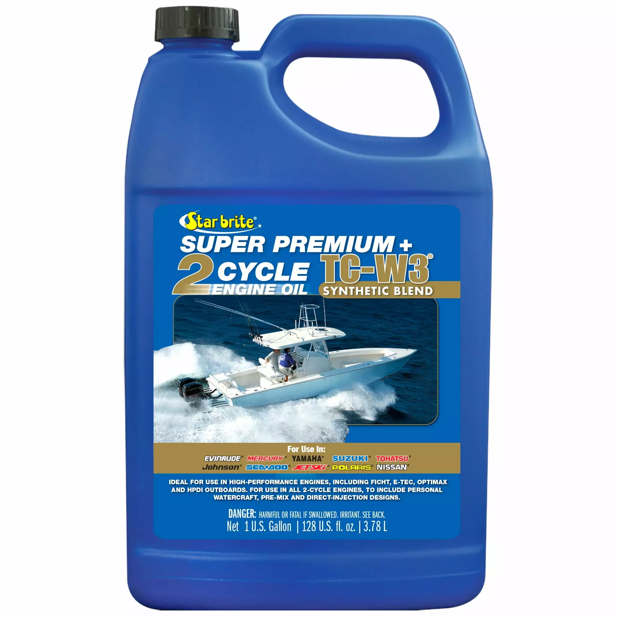 STAR BRITE Super Luxury+ 2-Cycle Synthetic Blend TC-W3 Engine Oil - Perfect All Outboard Motors. Personal Watercraft & Hig...