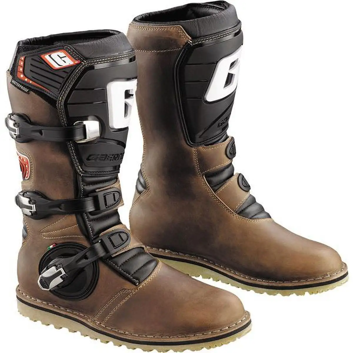 Gaerne Balance Oiled Leather Mens MX Offroad Boots Brown 12 USA 9