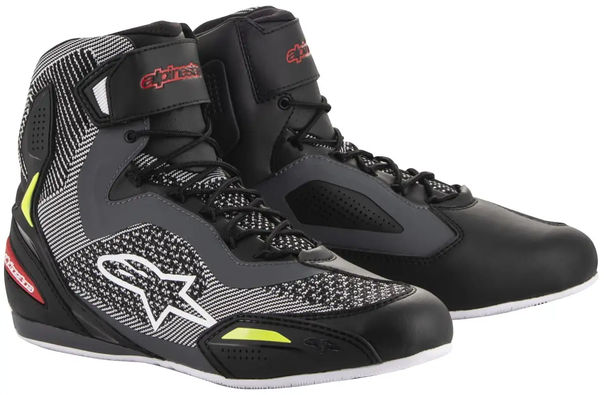 Alpinestars Men's Faster-3 Rideknit Black. Grey and Fluorescent Yellow Riding Shoes 11.5 11