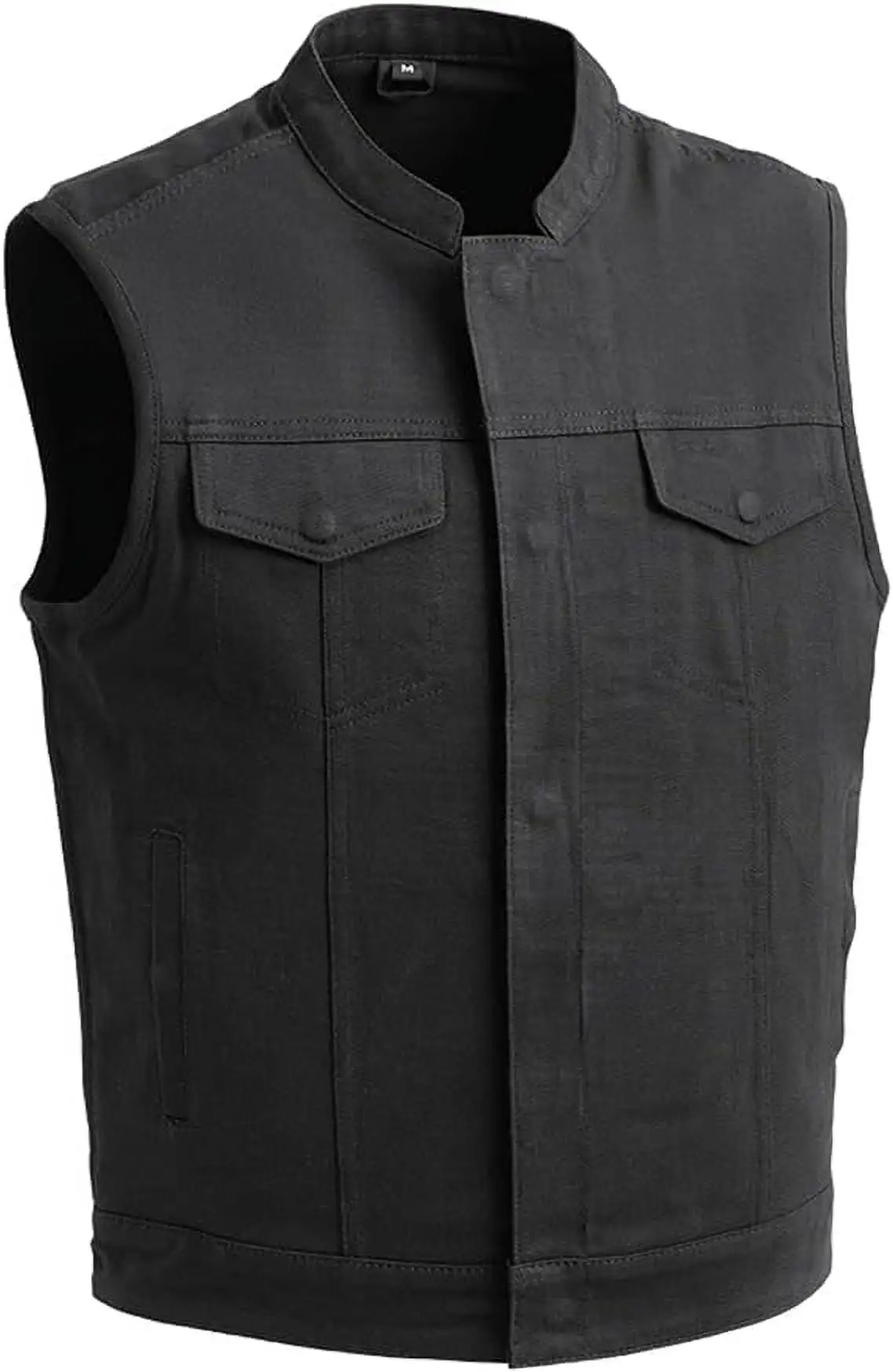 First Mfg Co - Havoc - Men's Motorcycle Biker Riding Black Twill Band Vest - 8X Large