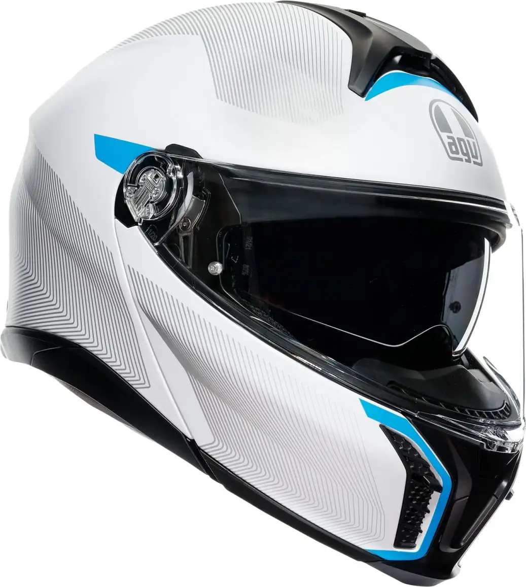 AGV Tour Modular Frequency Motorcycle Helmet Light Gray/Blue XXL S
