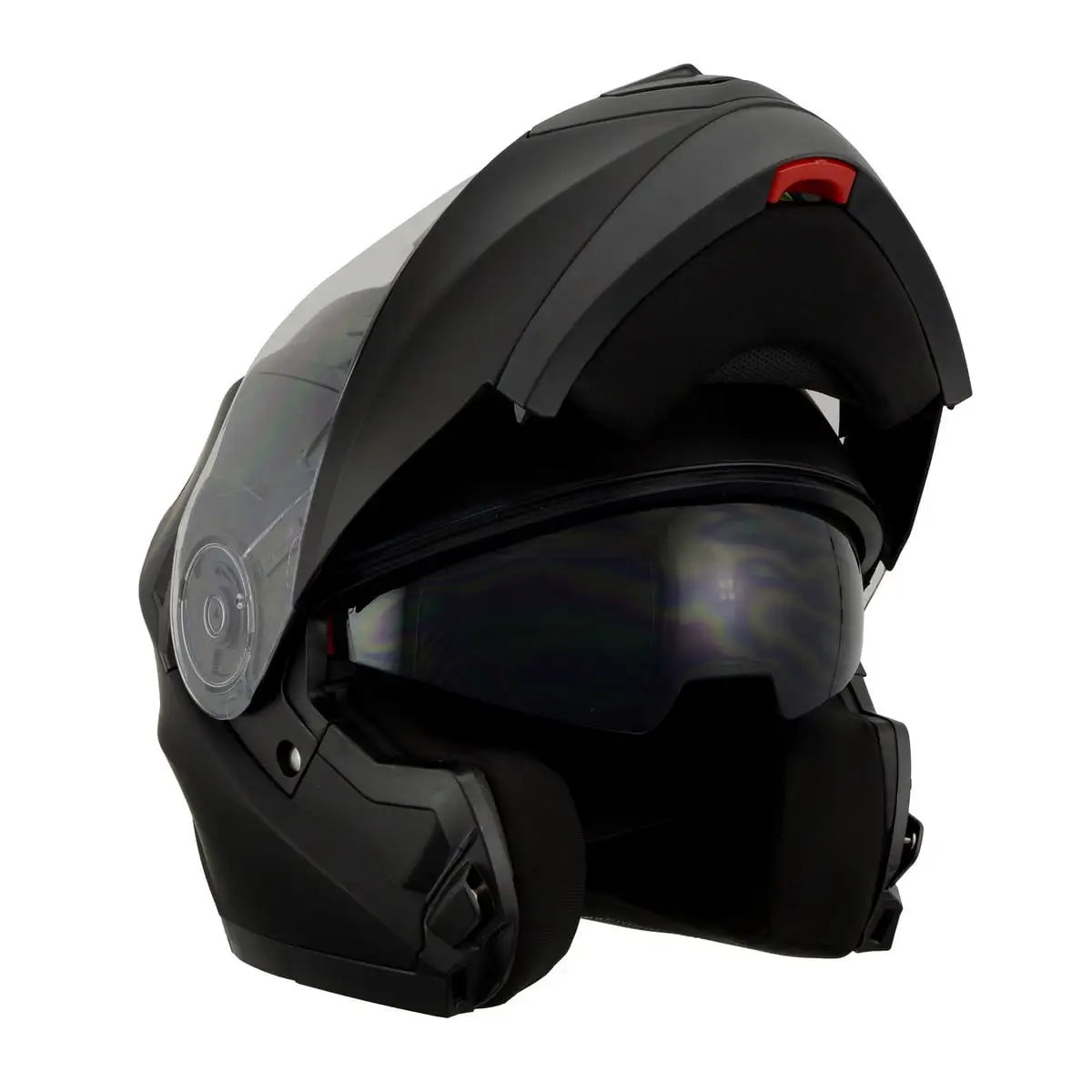 Milwaukee Performance Helmets MPH9803DOT 'Ionized' Matte Black Advanced Modular Motorcycle Helmet Drop Down Visor Xs