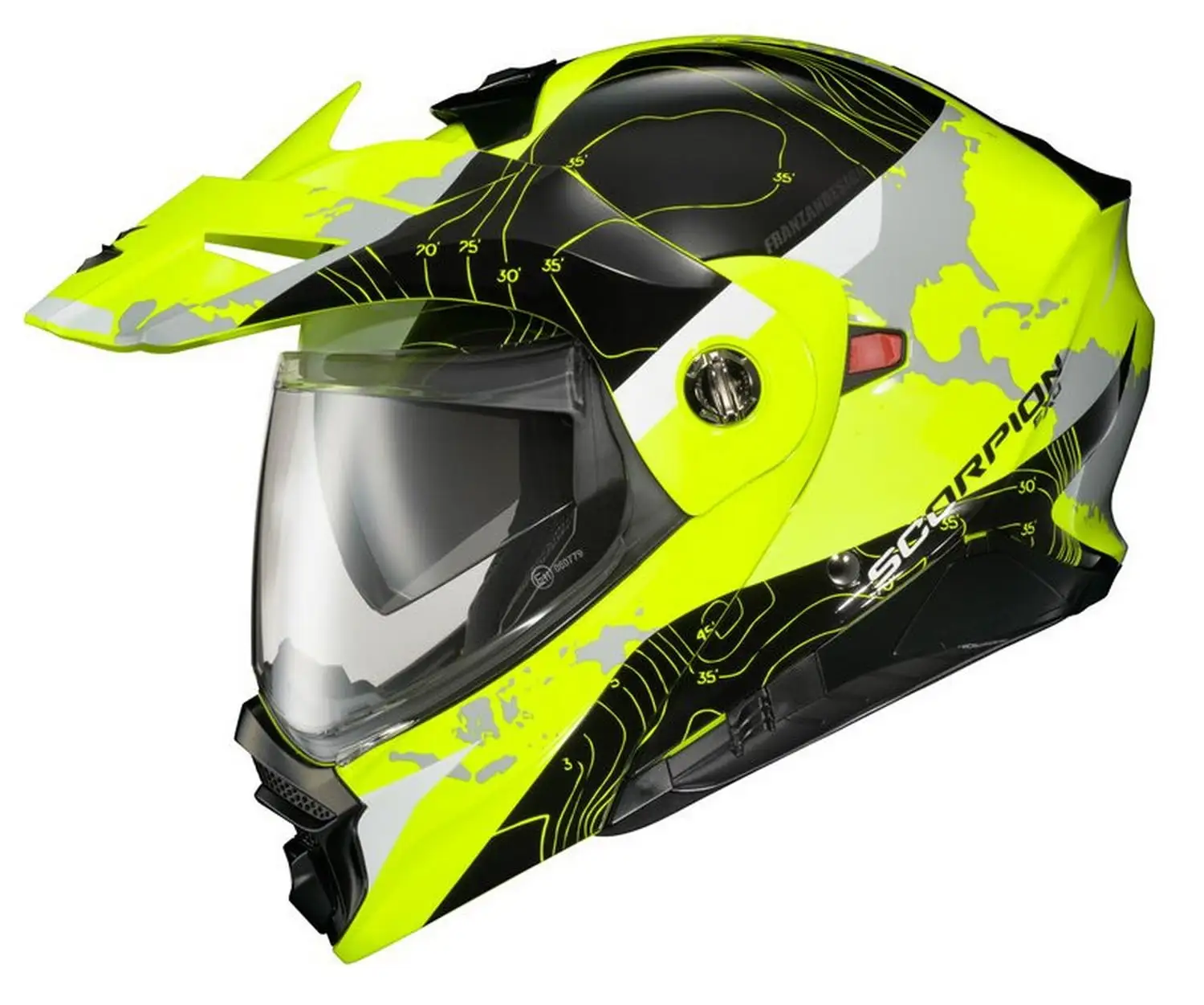 Scorpion EXO-AT960 Topographic Modular DS Motorcycle Helmet Hi-Vis/Black XL Xl ScorpionExo