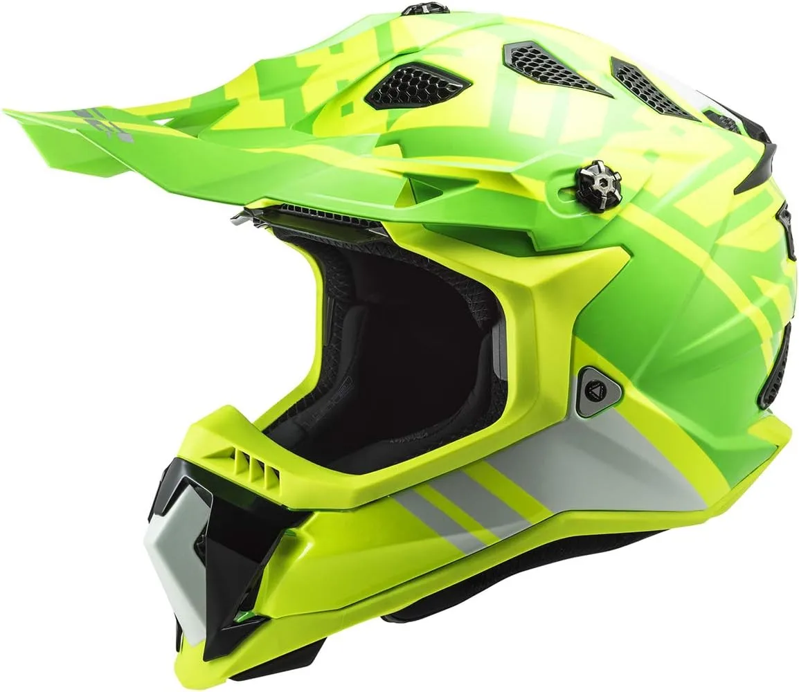 LS2 Helmets MX-Off Road Subverter Evo Gammax Helmet (Gloss Hi-Vis Yellow Green - Small)