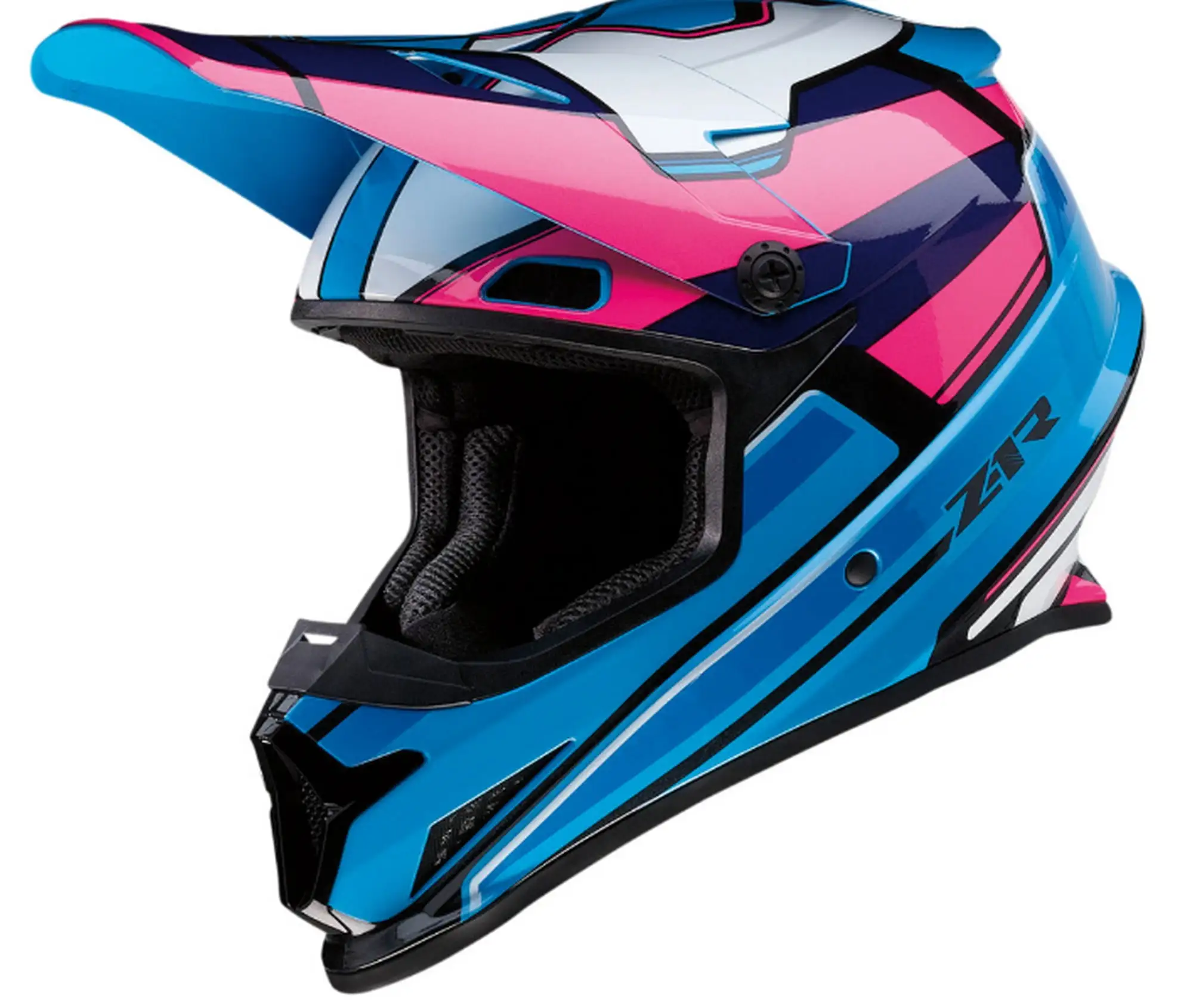 Z1R Rise MC MX Offroad Helmet Pink/Blue XL - MGW-24311 3xl