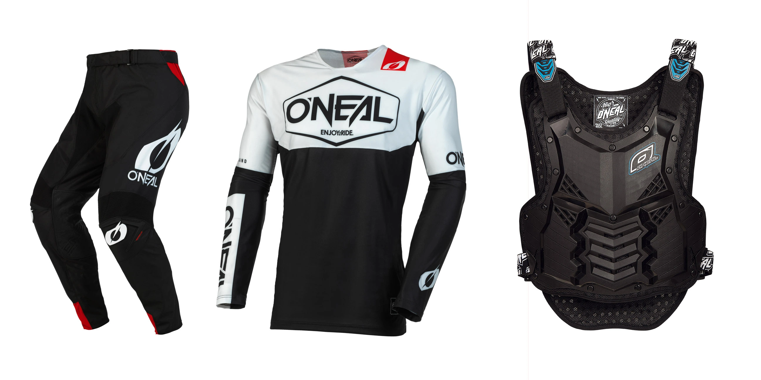 Oneal 2023 Mayhem Hexx Offroad Jersey Pant Chest Protector Combo Black/White (X-Large / 34) Medium O'neal