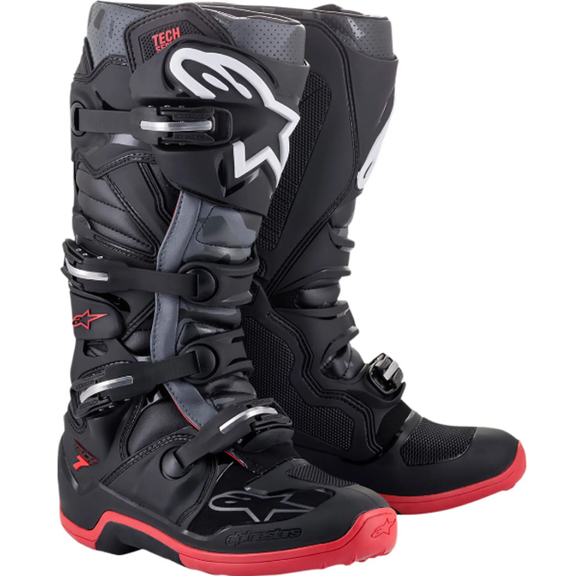 Alpinestars Tech 7 Mens MX Offroad Boots Black/Gray 7 USA - MGW-26776 7
