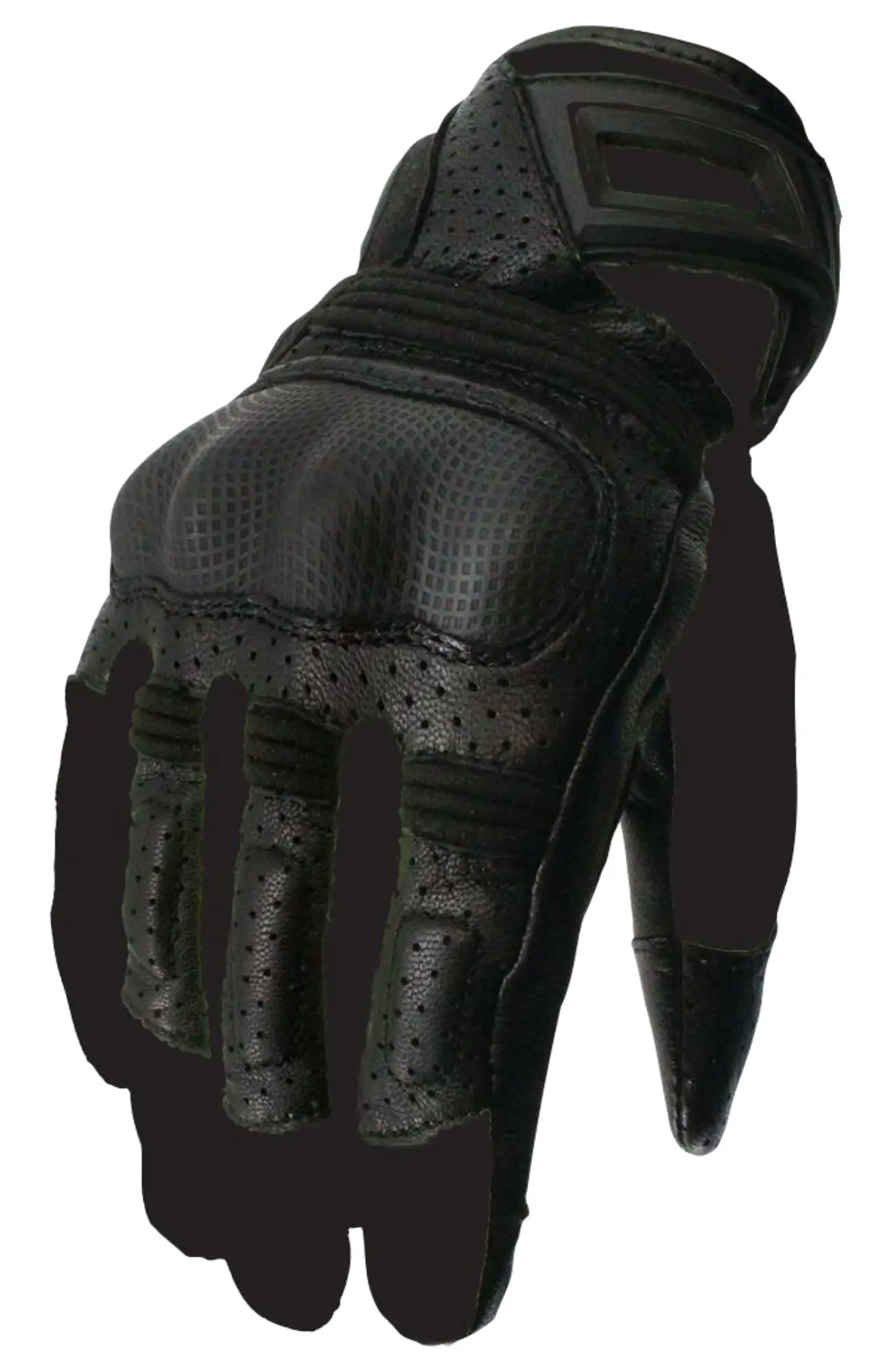 Joe Rocket Turbulent Mens Leather/Textile Motorcycle Gloves Black/Black SM L