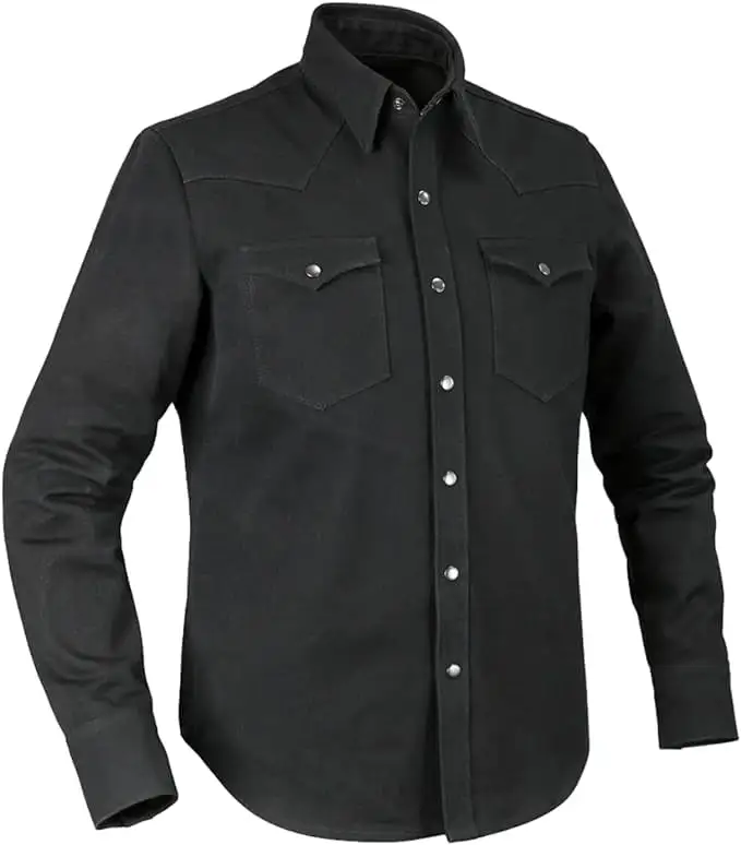 First Mfg Co - Forsyth - Men's Motorcycle Shirt - Canvas - Black - 3X Large