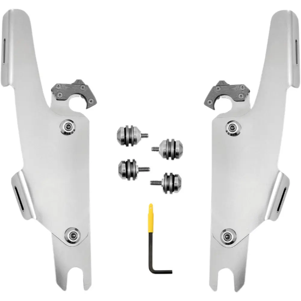 Memphis Shades FLFB Fats Slim Windshield Trigger Lock Complete Mount Kit Motorcycle Accessories Polished
