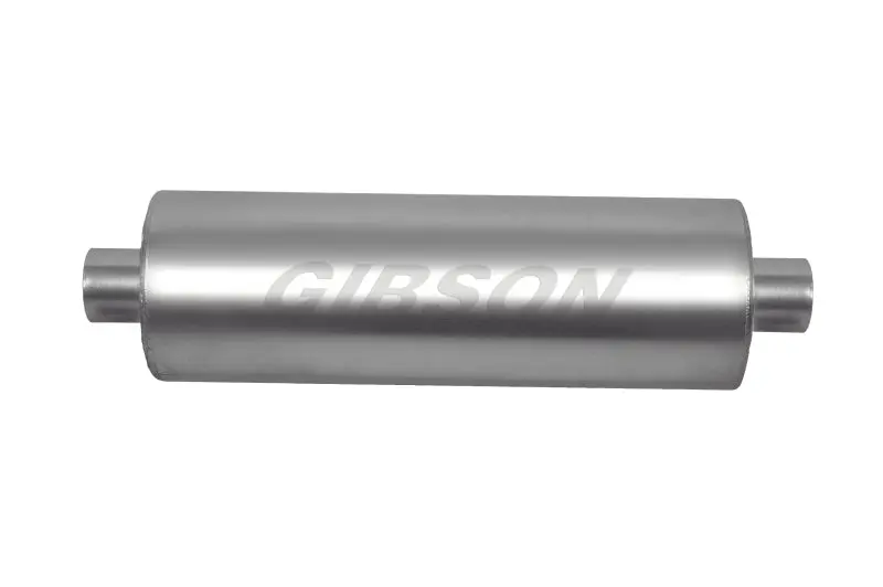 Gibson SFT Superflow Center/Center Round Muffler 8x24in 3in Inlet/Outlet Stainless
