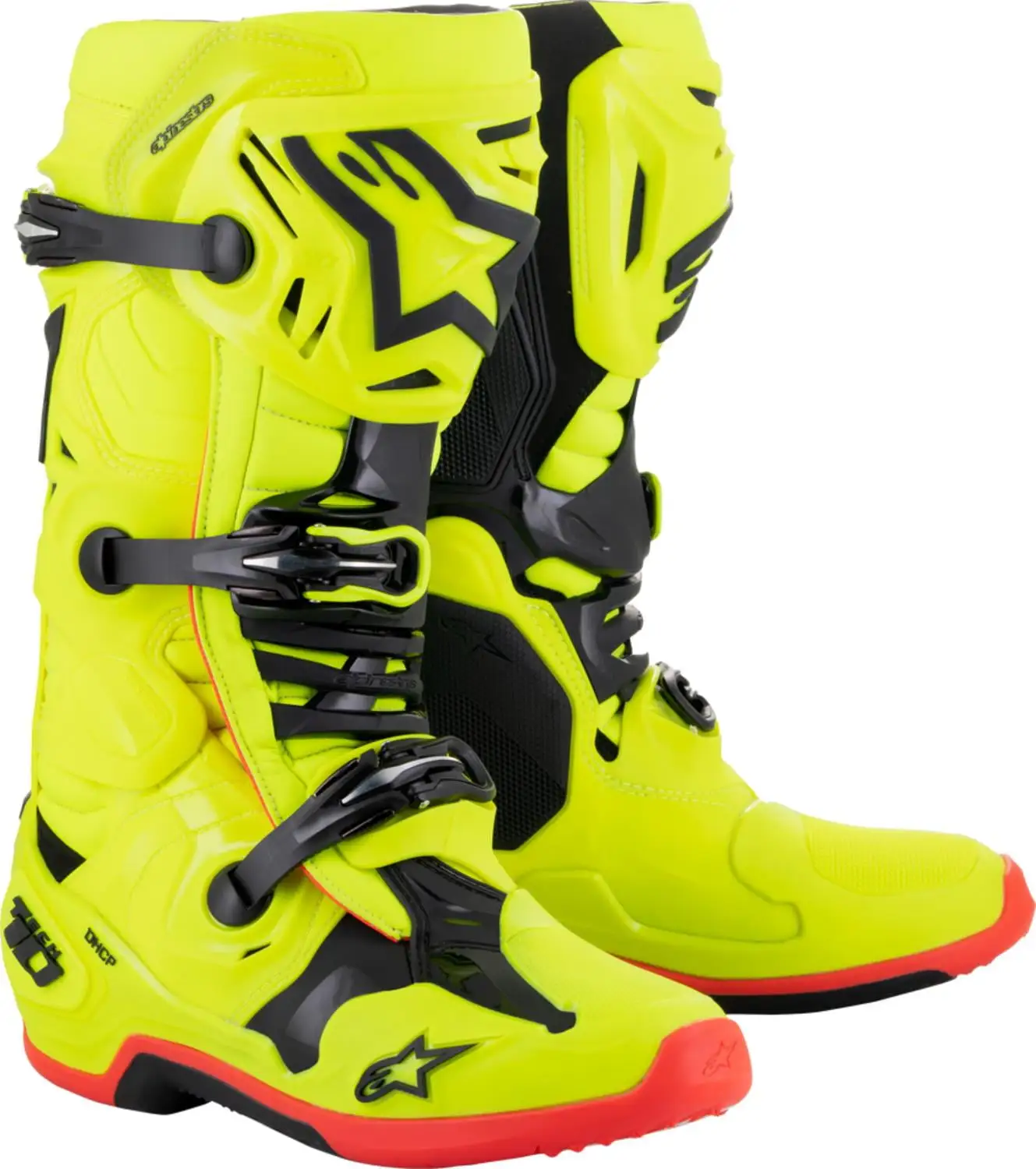 Alpinestars Tech 10 Mens MX Offroad Boots Yellow/Black/Red 14 USA 7