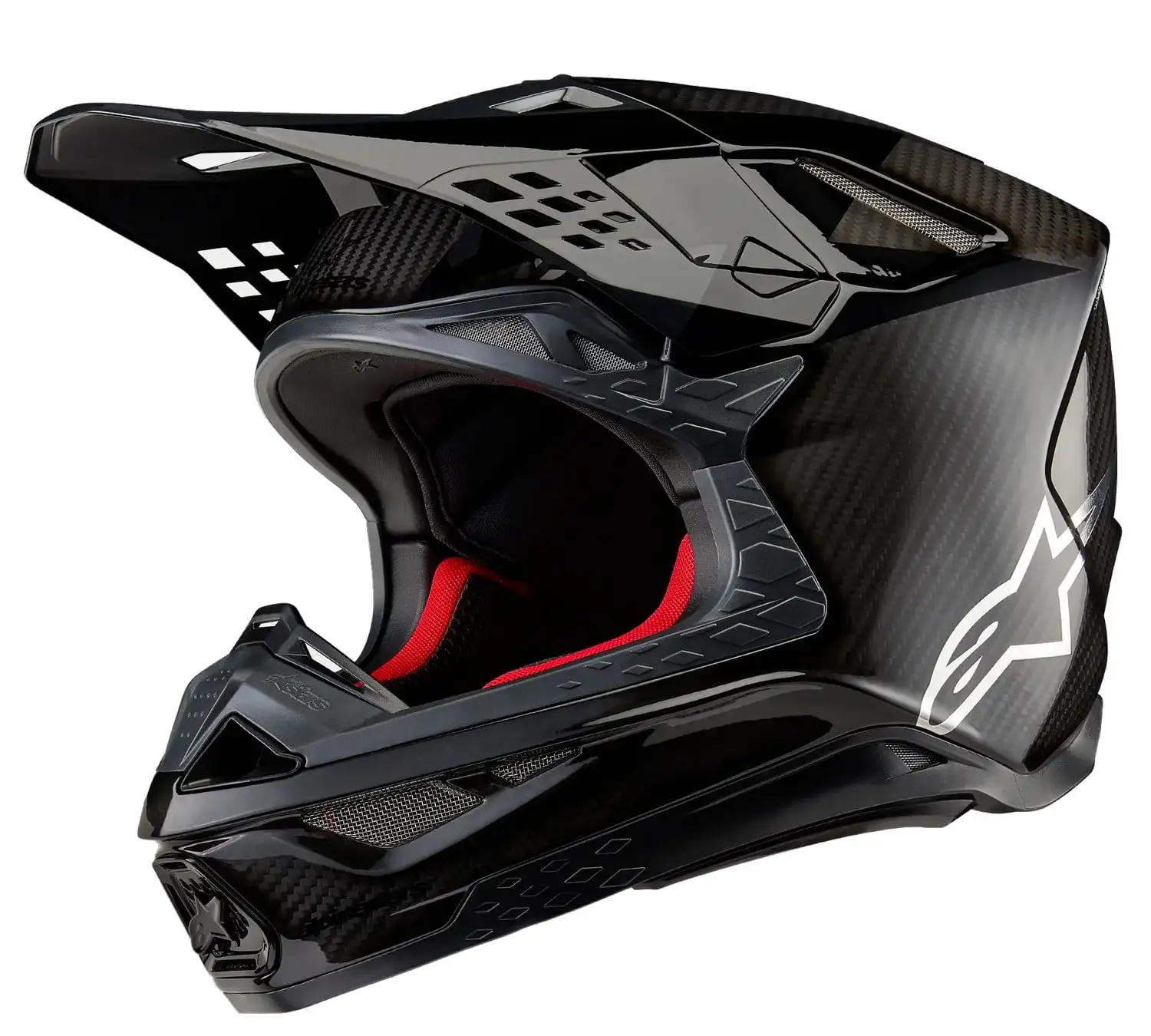 Alpinestars Supertech M10 Carbon Fame MX Offroad Helmet Glossy Black SM Xl
