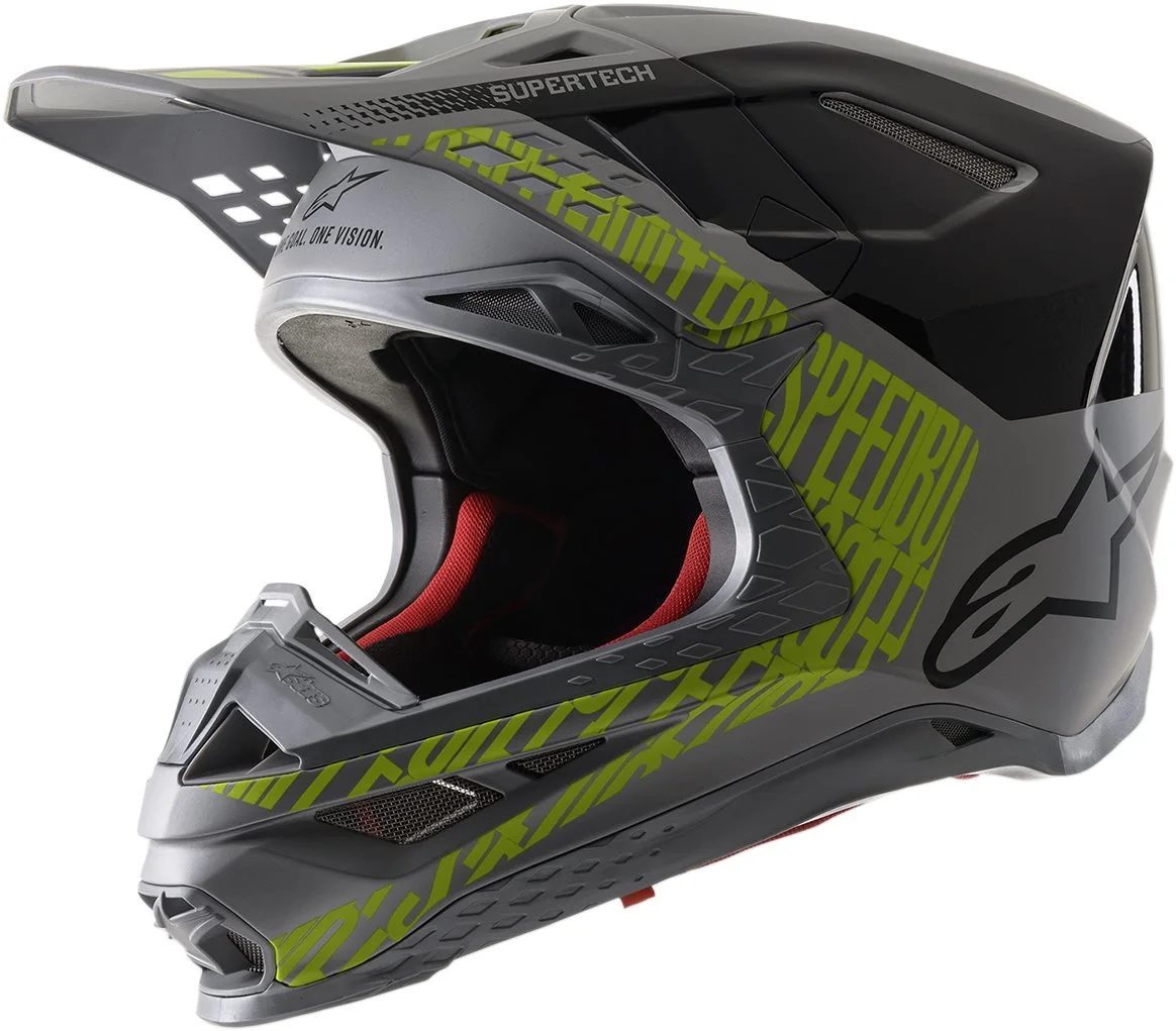 Alpinestars Supertech M8 Triple MX Offroad Helmet Silver/Black/Yellow XXL L