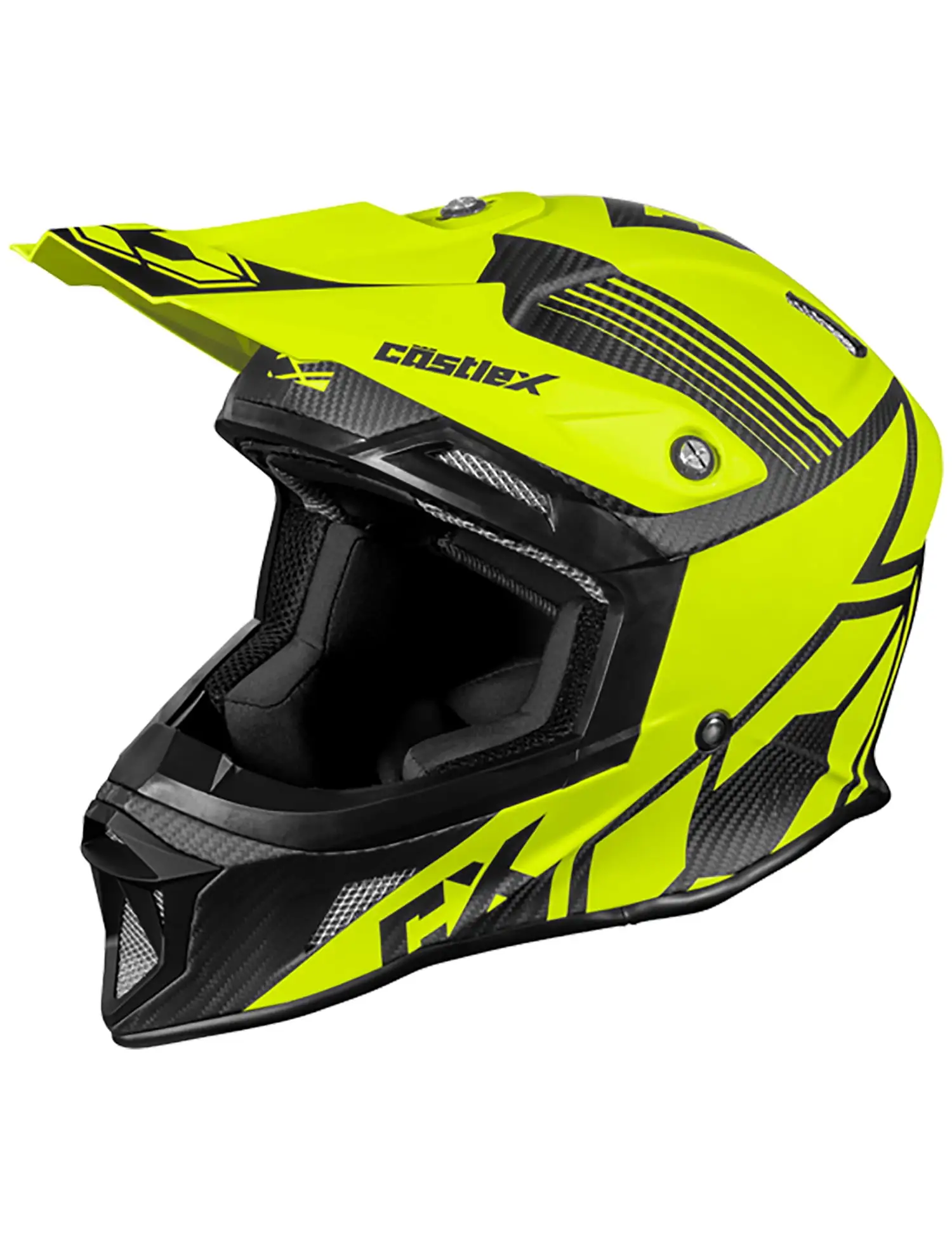 Castle X. 35-4539T. CX100 Carbon Warp MX Helmet - Matte Hi-Vis - 3XL S