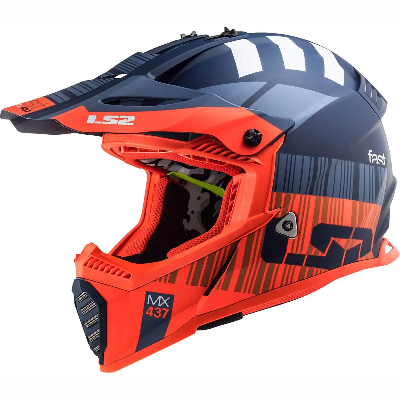 LS2 Gate Xcode Matte Flourescent Orange Blue Helmet size 3X-Large 3x LS2 Helmets